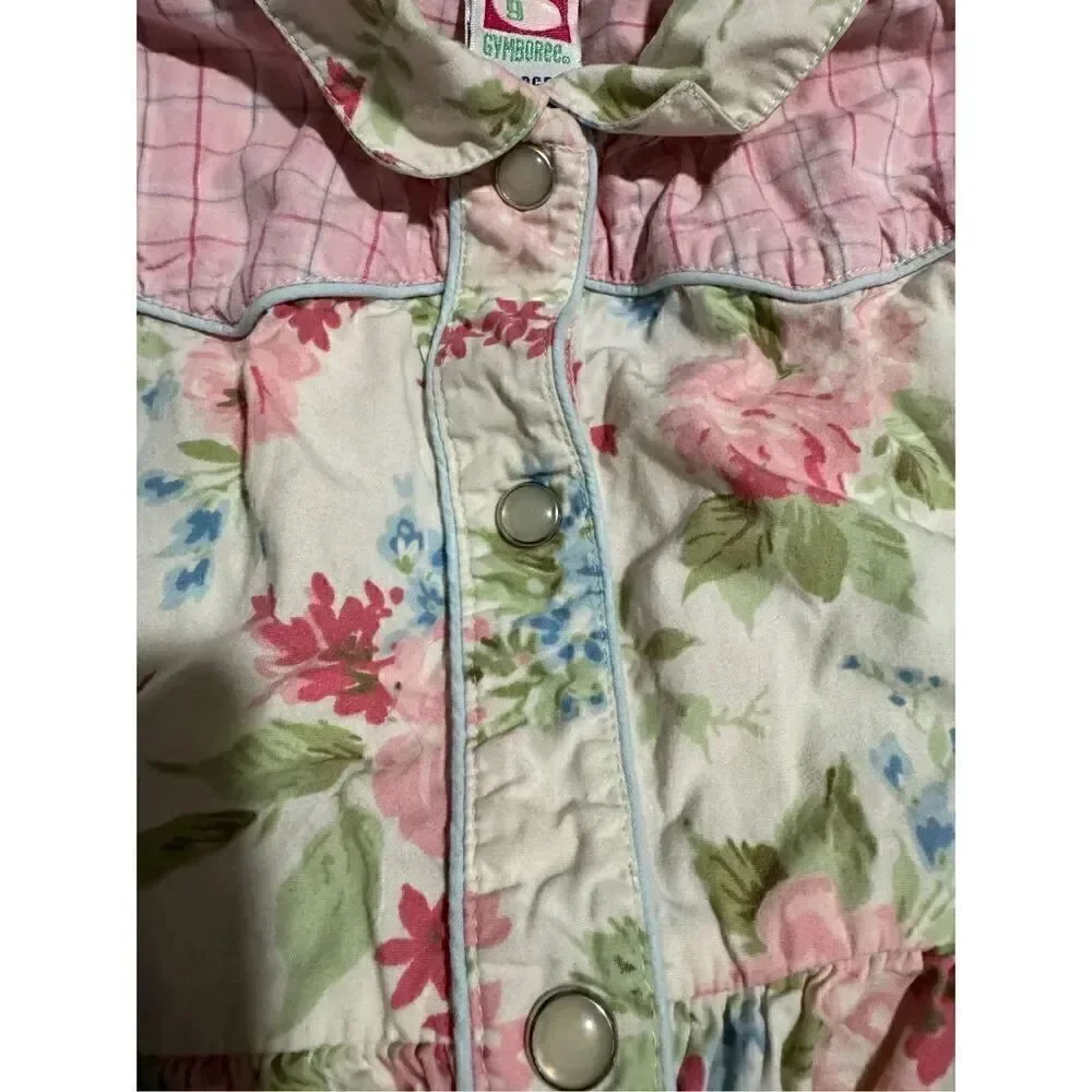 Gymboree vintage floral cottage core prairie western petal snap button front 5 g
